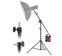 VEVOR Soporte de Iluminación de Aluminio con Amortiguación de Aire Altura Máxima 390 cm Soporte de Fotografía Ajustable con Brazo Articulado Carga Máxima de 5 kg para Softbox, Flash de Estudio