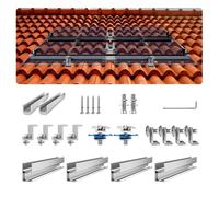 VEVOR Soporte para Panel Solar Kit de Fijación de Panel Solar con 4 Rieles de 760 mm, 4 Abrazaderas de Extremo, 2 Abrazaderas Livianas para Techo de Metal, Techo de Concreto, Techo de Madera