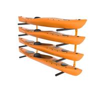 VEVOR Soporte de pared para 4 kayaks, estante para kayak, canoa, tabla de remo SUP, gancho de almacenamiento para kayak con brazos acolchados ajustables, carga de 181,6 kg