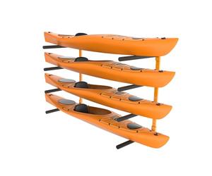 VEVOR Soporte de Pared para 4 Kayaks, Estante para Kayak, Canoa, Tabla de Remo Sup, Gancho de Almacenamiento para Kayak con Brazos Acolchados Ajustables, Carga de 400 Libras