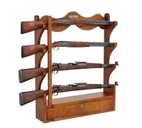 VEVOR Soporte de Pared para Pistola Estante de Madera para Rifle Estante para Rifle 4 Ranuras Carga 60 kg con Acolchado Suave Exhibición de Almacenamiento para Cabinas de Escopeta, Tienda, Casa