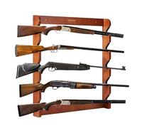 VEVOR Soporte de Pared para Pistola Estante de Madera para Rifle Estante para Rifle 5 Ranuras Carga 60 kg con Acolchado Suave Exhibición de Almacenamiento para Cabinas de Escopeta, Tienda, Casa