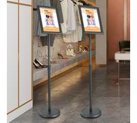 VEVOR Soporte para Carteles 279x216 mm Soporte de Exhibición de Pie Rotación de 360° Altura Ajustable 820-1250 mm Tabla de Anuncios de Aluminio con Base Pesada y Hoja de PVC para Información de Menú