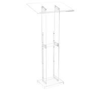 VEVOR Soporte de Podio de Acrílico Altura de 126,5 cm Atril de Pie Portátil con Superficie de Lectura 60 x 40 cm, Estante de Almacenamiento para Aulas, Bodas, Conferencias, Discursos, Conciertos