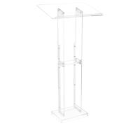 VEVOR Soporte de Podio de Acrílico Altura de 126,5 cm Atril de Pie Portátil con Superficie de Lectura 60 x 40 cm, Estante de Almacenamiento para Aulas, Bodas, Conferencias, Discursos, Conciertos