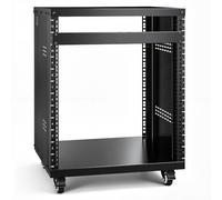 VEVOR Soporte de Rack AV de 12U con Ruedas giratorias, estantes de Estudio de grabación de componentes, Paneles Laterales extraíbles, Funda Universal de Servidor de Red, Rejillas de ventilación