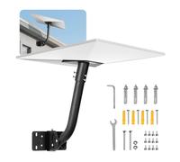 VEVOR Soporte de Starlink Gen 3, Kit de Montaje en Pared con Ángulo Ajustable, Adaptador de Poste Starlink Largo de Acero Resistente, Compatible con Gen3 y V3, Fácil de Montar, Color Negro