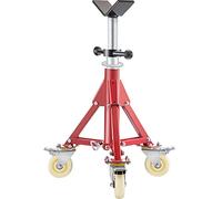 VEVOR Soporte de Tubería, Capacidad del Tubo 0.32-30.48 cm Soporte para Tubería Plegable Cabeza V Altura 50.5-93.5 cm Capacidad 400 kg Soporte Alto de Tubo para Roscado Corte de Orificio Ranurado