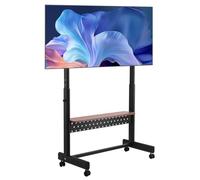 VEVOR Soporte de TV con Ruedas para Pantallas de 1397-2540 mm, Soporte de Monitor Portátil de Altura Ajustable con Estante de hasta 92,99 kg para Sala de Estar, Oficina (máx. VESA 800 x 600 mm)