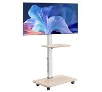 VEVOR Soporte de TV con Ruedas para Televisores de 812,8-1778 mm de hasta 40 kg, Rotación de 25° a la Izquierda y a la Derecha, Soporte de TV con Altura Ajustable y Estante para Sala de Estar