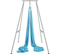 VEVOR Kit de Columpio y Hamaca Aérea para Yoga, Soporte de Yoga Profesional de 295 cm de Altura, Hamaca Azul de 12x2,6 m, Capacidad de Carga Máxima de 250 kg, para Fitness, Culturismo, Pilates, Azul
