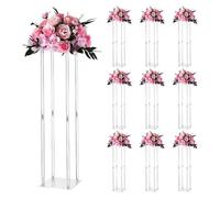 VEVOR Soporte Floral para Bodas, 10 uds, con Laminado Acrílico, Ideal para Bodas, Fiestas, Cumpleaños, Decoración del Hogar y Centros de Mesa, 200 x 200 x 800 mm, Diseño Minimalista y Elegante