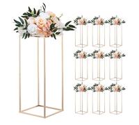 VEVOR Soporte Floral para Bodas, 10 uds, Laminado Acrílico, Estante Rectangular Dorado para Exhibición de Flores en Fiestas, Cumpleaños y Hogar, Estilo Clásico y Elegante, 250 x 250 x 600 mm