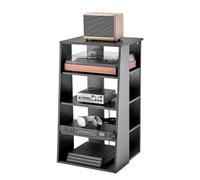 VEVOR Soporte Multimedia de 5 Niveles Soporte Multimedia de Madera de Altura Ajustable para Reproductores de DVD, Decodificadores de Cable y Consolas de Juegos para Juegos, Salas de Grabación, Negro