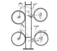 VEVOR Soporte para 2 Bicicletas Independiente Vertical, Portabicicletas | de Acero al Carbono para Almacenamiento de Bicicletas con Ganchos Ajustables para Garajes Salas Estar Apartamentos Balcones