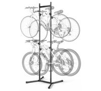 VEVOR Soporte para 4 Bicicletas Independiente Vertical, Portabicicletas | de Acero al Carbono para Almacenamiento de Bicicletas con Ganchos Ajustables para Salas Estar Garajes Balcones Apartamentos