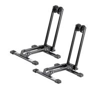 VEVOR Soporte para Aparcar Bicicletas de Montaña y Carretera de 508-736,6 mm 2 Piezas Soporte de Suelo Plegable para Bicicleta de Acero para Entrada, Garaje, Casa, Aparcamiento, Almacenamiento, Negro