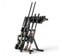 VEVOR Soporte para Armas de Fuego Portátil y Plegable, Capacidad hasta 4 Escopetas y 7 Pistolas, Estante Independiente para Rifles, de Acero al Carbono, para Exhibición Campo de tiro Garajes Talleres