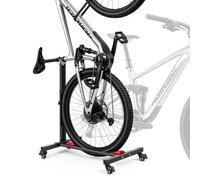 VEVOR Soporte para Bicicleta con Ruedas 360° con Bloqueo, Ajuste de Altura 5 Niveles, Portabicicletas Independiente de Acero, Uso Vertical y Horizontal para Ruedas de 20 a 29 Pulgadas (508 a 737 mm)