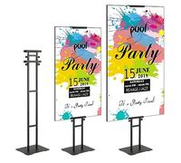 VEVOR Soporte para carteles 10-190,5 mm Altura ajustable Soporte de exhibición de pie de doble cara Tablón de anuncios de aluminio con base de metal estable para información del menú Boda Restaurante