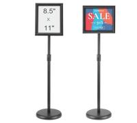 VEVOR Soporte para Carteles 279x216 mm Soporte de Exhibición de Pie Rotación de 360° Altura Ajustable 820-1250 mm Tabla de Anuncios de Aluminio con Base Pesada y Hoja de PVC para Información de Menú