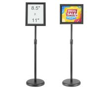 VEVOR Soporte para Carteles 279x216 mm Soporte de Exhibición de Pie Rotación de 360° Altura Ajustable 820-1250 mm Tabla de Anuncios de Aluminio con Base Pesada y Hoja de PVC para Información de Menú