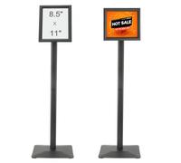 VEVOR Soporte para Carteles 279x216 mm Soporte de Exhibición Independiente Tabla de Anuncios de Aluminio Ángulo Ajustable con Base de Metal Estable y Lámina de PVC Impermeable para Información de Menú