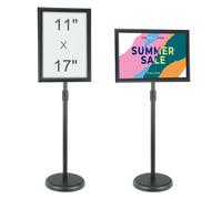 VEVOR Soporte para Carteles 420x297 mm Soporte de Exhibición de Pie Rotación de 360° Altura Ajustable 850-1357 mm Tabla de Anuncios de Aluminio con Base Pesada y Hoja de PVC para Información de Menú