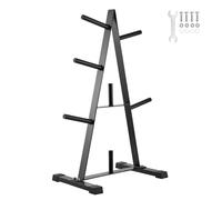VEVOR Soporte para Discos de Pesas con Estructura en Forma A, Soporte para Discos de Pesas Estándar, Carga 227 kg, Soporte para Almacenar Pesas y Barras de Gimnasio en Casa, Negro, 690 x 375 x 930 mm
