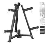 VEVOR Soporte para Discos de Pesas Estándar, Capacidad de Carga de 136 kg, Soporte para Almacenar Pesas, Soporte para Barras de Gimnasio en Casa, Color Negro, Soldadura Completa, 735 x 830 x 855 mm