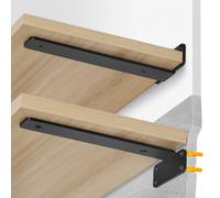 VEVOR Soporte para Estante, 6 Piezas, Soportes para Estantes Flotantes Resistentes, Soportes para Estantes de Color Negro, Soportes para Estantes de Acero con Capacidad de Carga de 72,6 kg