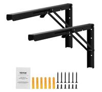 VEVOR Soporte para Estante Plegable Resistente, 2 Unidades, Soportes para Estante Flotantes Resistentes, Soportes para Estantes, Soporte para Estante de Acero con Capacidad de Carga de 300 Libras