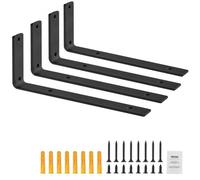 VEVOR Soporte para Estante, Soportes Flotantes para Estantes de 256 x 155 mm, 4 Soportes para Estantes de 35 mm de Grosor, Soportes para Estanterías de Acero con Capacidad de Carga de 160 Libras