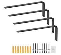 VEVOR Soporte para Estante, Soportes Flotantes para Estantes de 256 x 155 mm, 4 Soportes para Estantes de 35 mm de Grosor, Soportes para Estanterías de Acero con Capacidad de Carga de 72,6 kg