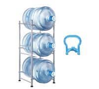 VEVOR Soporte para Jarra de Agua 3 Niveles Estante para Botellas de Agua 332x330x746 mm Soporte para 3 Botellas Estante para Jarras de Agua Resistente para Cocina, Oficina, Sala de Estar, Plateado