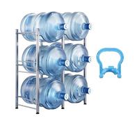 VEVOR Soporte para Jarra de Agua 3 Niveles Estante para Botellas de Agua 636x330x738 mm Soporte para 6 Botellas Estante para Jarras de Agua Resistente para Cocina, Oficina, Sala de Estar, Plateado