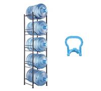 VEVOR Soporte para Jarra de Agua 5 Niveles Estante para Botellas de Agua 332x330x1355 mm Soporte para 5 Botellas Estante para Jarras de Agua Resistente para Cocina, Oficina, Sala de Estar, Negro