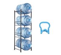 VEVOR Soporte para Jarra de Agua de 4 Niveles Soporte para Botella de Agua de Sola Fila para 4 Botellas Carga de 76 kg Soporte Resistente de Jarra de Agua para Cocina, Oficina, Sala de Estar, Negro