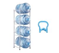 VEVOR Soporte para Jarra de Agua de 4 Niveles Soporte para Botella de Agua de Sola Fila para 4 Botellas Carga de 76 kg Soporte Resistente de Jarra de Agua para Cocina, Oficina, Sala de Estar, Plata