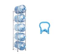 VEVOR Soporte para Jarra de Agua de 5 Niveles Soporte para Botella de Agua de Sola Fila para 5 Botellas Carga de 95 kg Soporte Resistente de Jarra de Agua para Cocina, Oficina, Sala de Estar, Plata