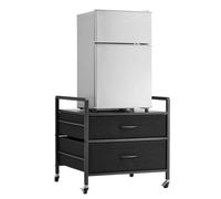 VEVOR Soporte para Mininevera con Almacenamiento, con Capacidad de 80 kg, 2 Cajones y 4 Ruedas Giratorias, Negro, para Mininevera para Dormitorio, Apartamento, Oficina, Dormitorio, 560 x 530 x 570 mm