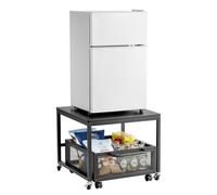 VEVOR Soporte para Mininevera con Almacenamiento, con Carrito de Almacenamiento Móvil y Ruedas Giratoria, para Cafetería, Organizador de Mininevera para Oficina, Hogar, Negro, 500 x 500 x 430 mm