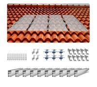 VEVOR Soporte para Panel Solar Kit de Fijación de Panel Solar con 10 Rieles de 100 mm, 4 Abrazaderas de Extremo, 6 Abrazaderas Livianas para Techo de Metal, Techo de Concreto, Techo de Madera
