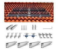 VEVOR Soporte para Panel Solar Kit de Fijación de Panel Solar con 4 Rieles de 760 mm, 4 Abrazaderas de Extremo, 2 Abrazaderas Livianas para Techo de Metal, Techo de Concreto, Techo de Madera