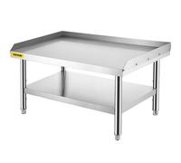 VEVOR Soporte para Parrilla de Equipo de Acero Inoxidable 122 x 76 x 61 cm Mesa con Soporte para Parrilla con Estante Inferior de Almacenamiento Ajustable para Hotel, Hogar, Cocina, Restaurante
