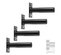 VEVOR Soporte para Placas de Pesas de Pared, Soporte para Placas de Pesas, Carga de 150 kg/1 Pieza, Organizador de Gimnasio en Casa de Hierro Resistente, Paquete de 4, Negro, 140 x 75 x 245 mm