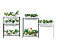 VEVOR Soporte para Plantas con Luces de Crecimiento Soporte para Plantas de Interior de Metal Ajustable 6 Niveles 192 W Iluminación de Espectro Completo para Iniciar Semillas, 75x35x180 cm