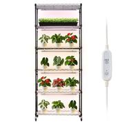 VEVOR Soporte para Plantas con Luz de Cultivo 6 Niveles 180 cm 150 W, Estante para Plantas con Ruedas, Temporizador de 4/9/14 H, 3 Modos de Iluminación, para Crecimiento de Planta, 750x350x1800 mm