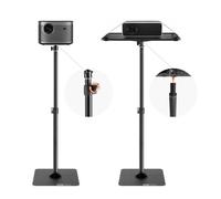 VEVOR Soporte para Proyector Soporte de Suelo para Proyector con Altura Ajustable de 770-1610 mm Soporte para Proyector con Bandeja para Películas al Aire Libre, Hogar, Oficina, Escenario, Negro
