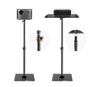 VEVOR Soporte para Proyector Soporte de Suelo para Proyector con Altura Ajustable de 770-1610 mm Soporte para Proyector con Bandeja para Películas al Aire Libre, Hogar, Oficina, Escenario, Negro